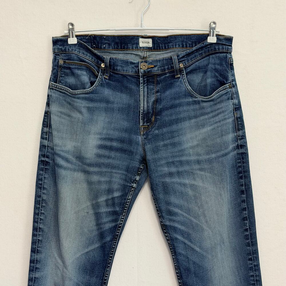 Hudson Blake Slim Straight Leg Zip Fly Medium Wash Mens 38 - Picture 3 of 16